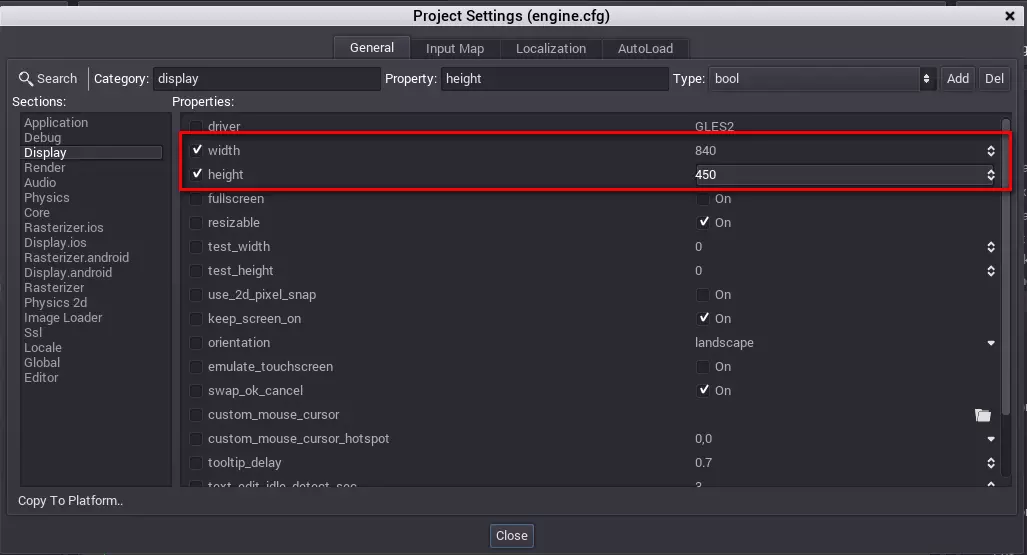 настройка сцены