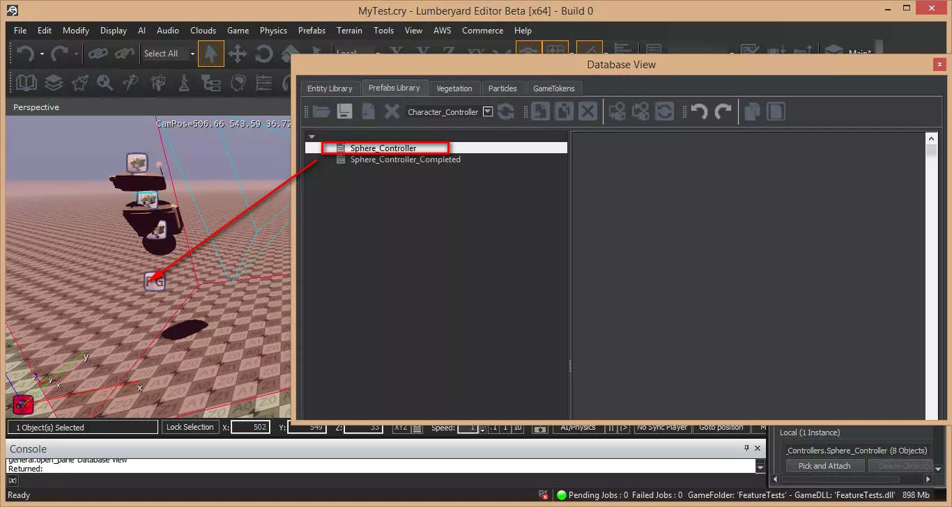 Перенос персонажа на сцену