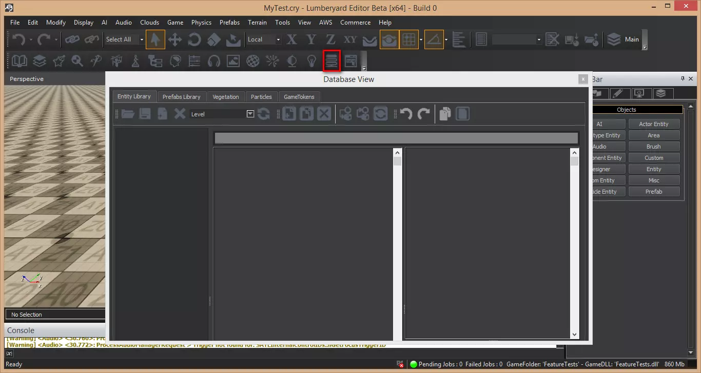 Открытие базы данных
